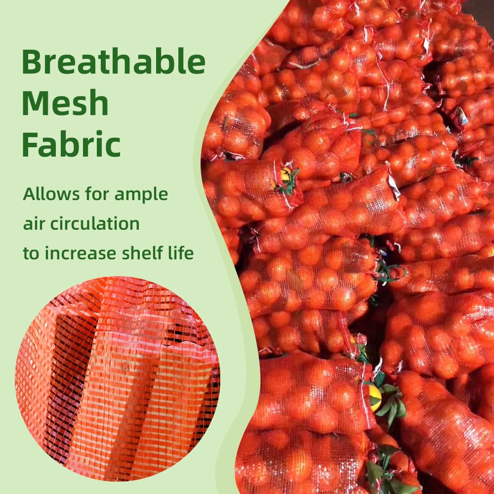 300pcs Extra Large Mesh Produce Bags 60 lbs Reusable Onion Sacks Vegetable Storage Bags Washable Net Bag 21” x 32” for Onion Potato Firewood Crawfish, Pack of 300 - 图片 3